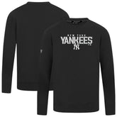 New York Yankees Levelwear Mandate Carve Tri-Blend Sweatshirt - Black