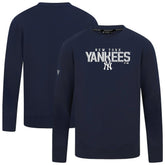 New York Yankees Levelwear Mandate Carve Tri-Blend Sweatshirt - Navy