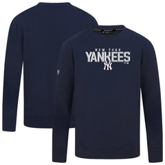 New York Yankees Levelwear Mandate Carve Tri-Blend Sweatshirt - Navy