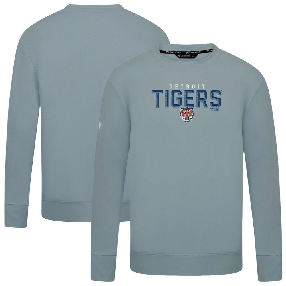 Detroit Tigers Levelwear Mandate Carve Tri-Blend Sweatshirt - Gray