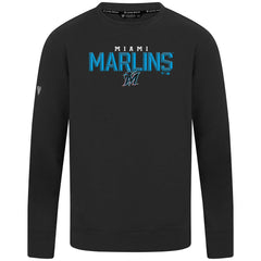 Miami Marlins Levelwear Mandate Carve Tri-Blend Sweatshirt - Black