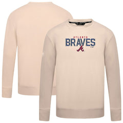 Atlanta Braves Levelwear Mandate Carve Tri-Blend Sweatshirt - Khaki