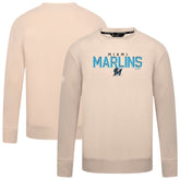 Miami Marlins Levelwear Mandate Carve Tri-Blend Sweatshirt - Khaki