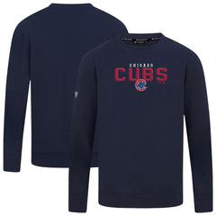 Chicago Cubs Levelwear Mandate Carve Tri-Blend Sweatshirt - Navy