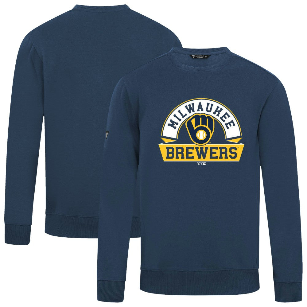 Milwaukee Brewers Levelwear Zane Banner Arch Sweatshirt - Navy