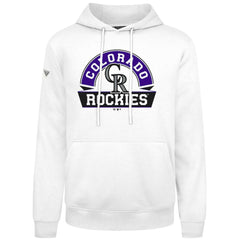 Colorado Rockies Levelwear Podium Banner Arch Hoodie - White