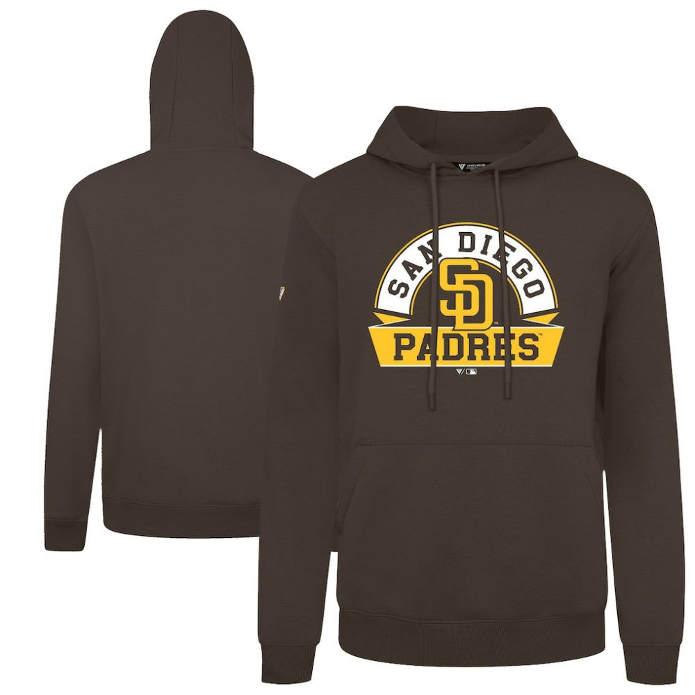 San Diego Padres Levelwear Podium Banner Arch Hoodie - Brown