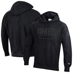 New York Yankees Champion Tonal Reverse Weave Fleece Hoodie - Black