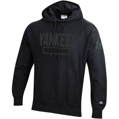 New York Yankees Champion Tonal Reverse Weave Fleece Hoodie - Black