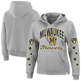 Milwaukee Brewers Women's Plus Size Starry Eye Hoodie - Heather Gray | 47 brand