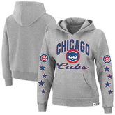 Chicago Cubs Women's Plus Size Starry Eye Hoodie - Heather Gray | 47 brand