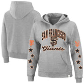 San Francisco Giants Women's Plus Size Starry Eye Hoodie - Heather Gray | 47 brand