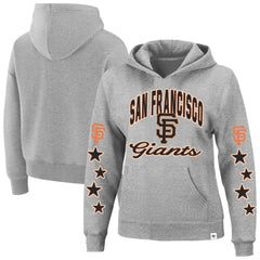 San Francisco Giants Women's Plus Size Starry Eye Hoodie - Heather Gray | 47 brand