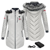 Kansas City Chiefs ActionHeat Women's 5V Battery Heated Long Puffer Full-Zip Hoodie Jacket - White online