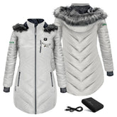 Philadelphia Eagles ActionHeat Women's 5V Battery Heated Long Puffer Full-Zip Hoodie Jacket - White discount