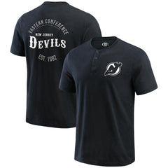 New Jersey Devils Darius Rucker Collection by Fanatics Fanatics Fest Washed Henley T-Shirt Black