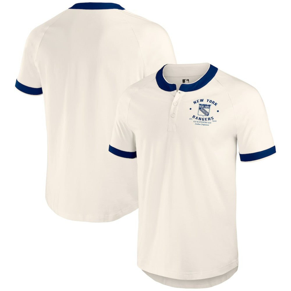 New York Rangers Darius Rucker Collection by Fanatics Fanatics Fest Henley Raglan T-Shirt Cream