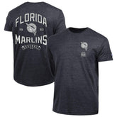 Miami Marlins Champion Vintage 3-Hit Tri-Blend T-Shirt - Black
