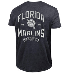 Miami Marlins Champion Vintage 3-Hit Tri-Blend T-Shirt - Black