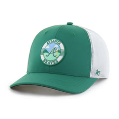 Atlanta Braves Elevated Greens Adjustable Trucker Hat - Kelly Green/White | 47 brand
