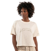 Los Angeles Chargers Starter Women's Rhinestone Sprinkle Boxy Cropped T-Shirt - Cream online