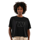 Washington Commanders Starter Women's Rhinestone Sprinkle Boxy Cropped T-Shirt - Black outlet