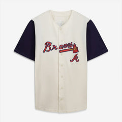 Atlanta Braves Profile Big & Tall Two-Color Fashion Jersey - Cream/Navy