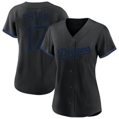Shohei Ohtani Los Angeles Dodgers Profile Women's Plus Size Player Name & Number Fashion Jersey - Black