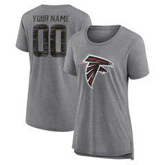 Atlanta Falcons Women's Heritage Custom Name & Number Tri-Blend T-Shirt - Gray on sale