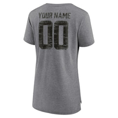 Atlanta Falcons Women's Heritage Custom Name & Number Tri-Blend T-Shirt - Gray on sale