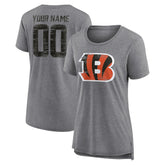 Cincinnati Bengals Women's Heritage Custom Name & Number Tri-Blend T-Shirt - Gray online