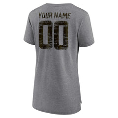 Cleveland Browns Women's Heritage Custom Name & Number Tri-Blend T-Shirt - Gray cheap