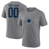 Dallas Cowboys Heritage Custom Name & Number Tri-Blend T-Shirt - Gray on sale