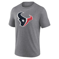 Houston Texans Heritage Custom Name & Number Tri-Blend T-Shirt - Gray sale