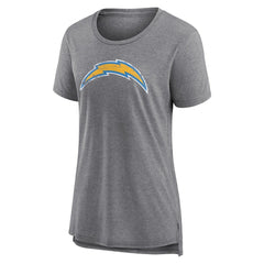 Los Angeles Chargers Women's Heritage Custom Name & Number Tri-Blend T-Shirt - Gray cheap