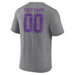 Minnesota Vikings Heritage Custom Name & Number Tri-Blend T-Shirt - Gray online