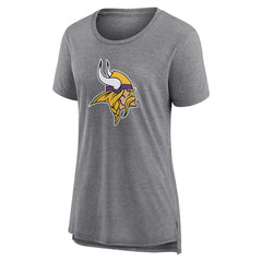 Minnesota Vikings Women's Heritage Custom Name & Number Tri-Blend T-Shirt - Gray outlet
