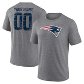 New England Patriots Heritage Custom Name & Number Tri-Blend T-Shirt - Gray online