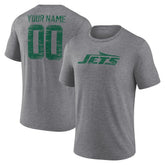 New York Jets Heritage Custom Name & Number Tri-Blend T-Shirt - Gray outlet