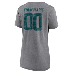 Philadelphia Eagles Women's Heritage Custom Name & Number Tri-Blend T-Shirt - Gray online