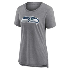 Seattle Seahawks Women's Heritage Custom Name & Number Tri-Blend T-Shirt - Gray for sale
