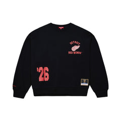 Detroit Red Wings Mitchell & Ness Women's Vintage Crewneck Sweatshirt Black