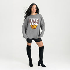 Washington Commanders Gameday Couture Women's Oversized Pure Motion Corded Sweatshirt - Gray cheap