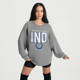 Indianapolis Colts Gameday Couture Women's Oversized Pure Motion Corded Sweatshirt - Gray on sale