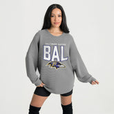 Baltimore Ravens Gameday Couture Women's Oversized Pure Motion Corded Sweatshirt - Gray discount