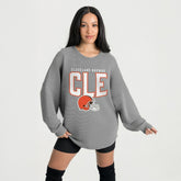 Cleveland Browns Gameday Couture Women's Oversized Pure Motion Corded Sweatshirt - Gray on sale
