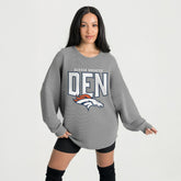 Denver Broncos Gameday Couture Women's Oversized Pure Motion Corded Sweatshirt - Gray outlet