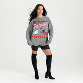 New England Patriots Gameday Couture Women's Oversized Sweet Victory Corded Sweatshirt - Gray for sale