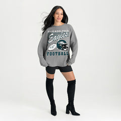 Philadelphia Eagles Gameday Couture Women's Oversized Sweet Victory Corded Sweatshirt - Gray on sale