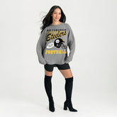 Pittsburgh Steelers Gameday Couture Women's Oversized Sweet Victory Corded Sweatshirt - Gray for sale